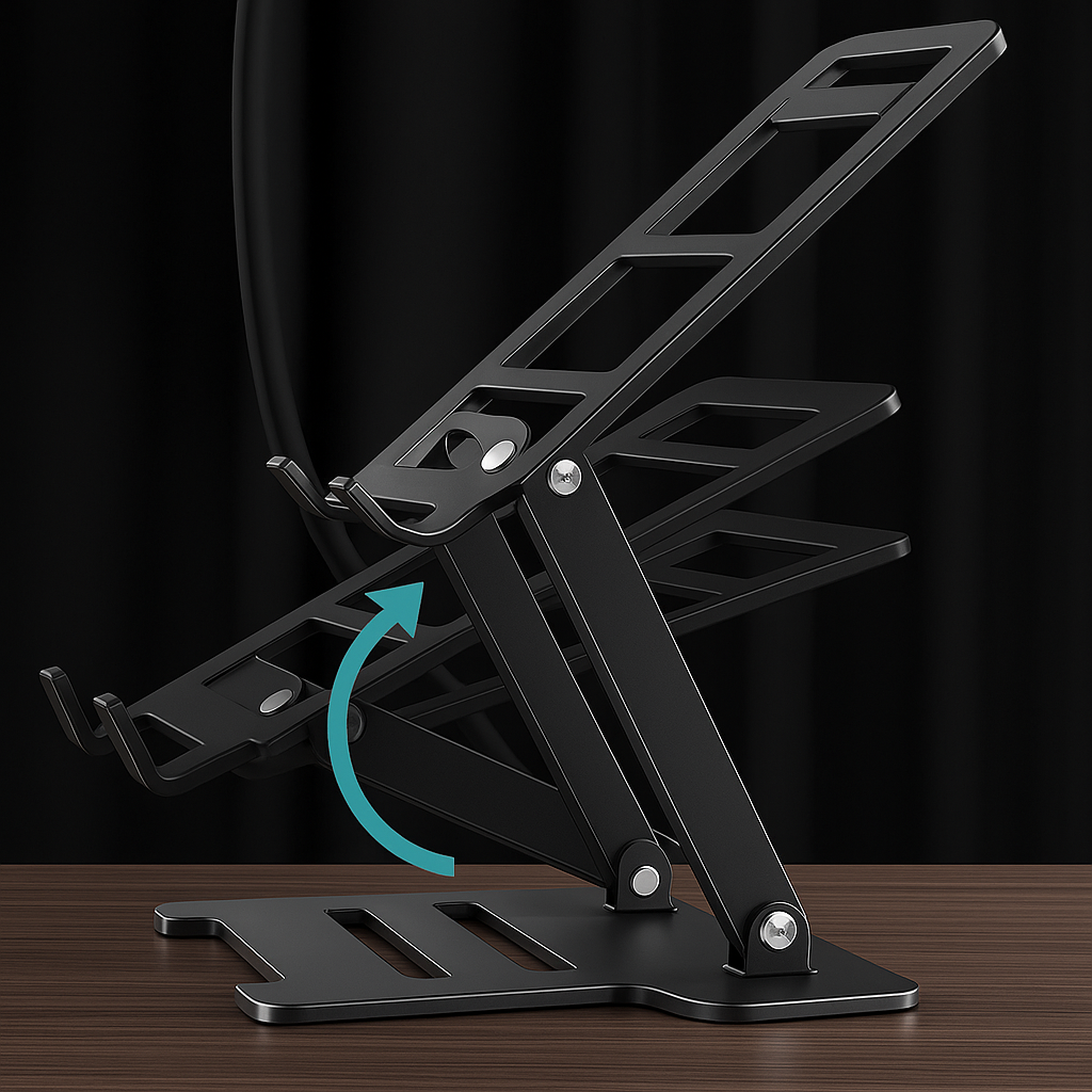 Support Ordinateur Portable / Tablette pliable et Ajustable – Acier & Aluminium Premium