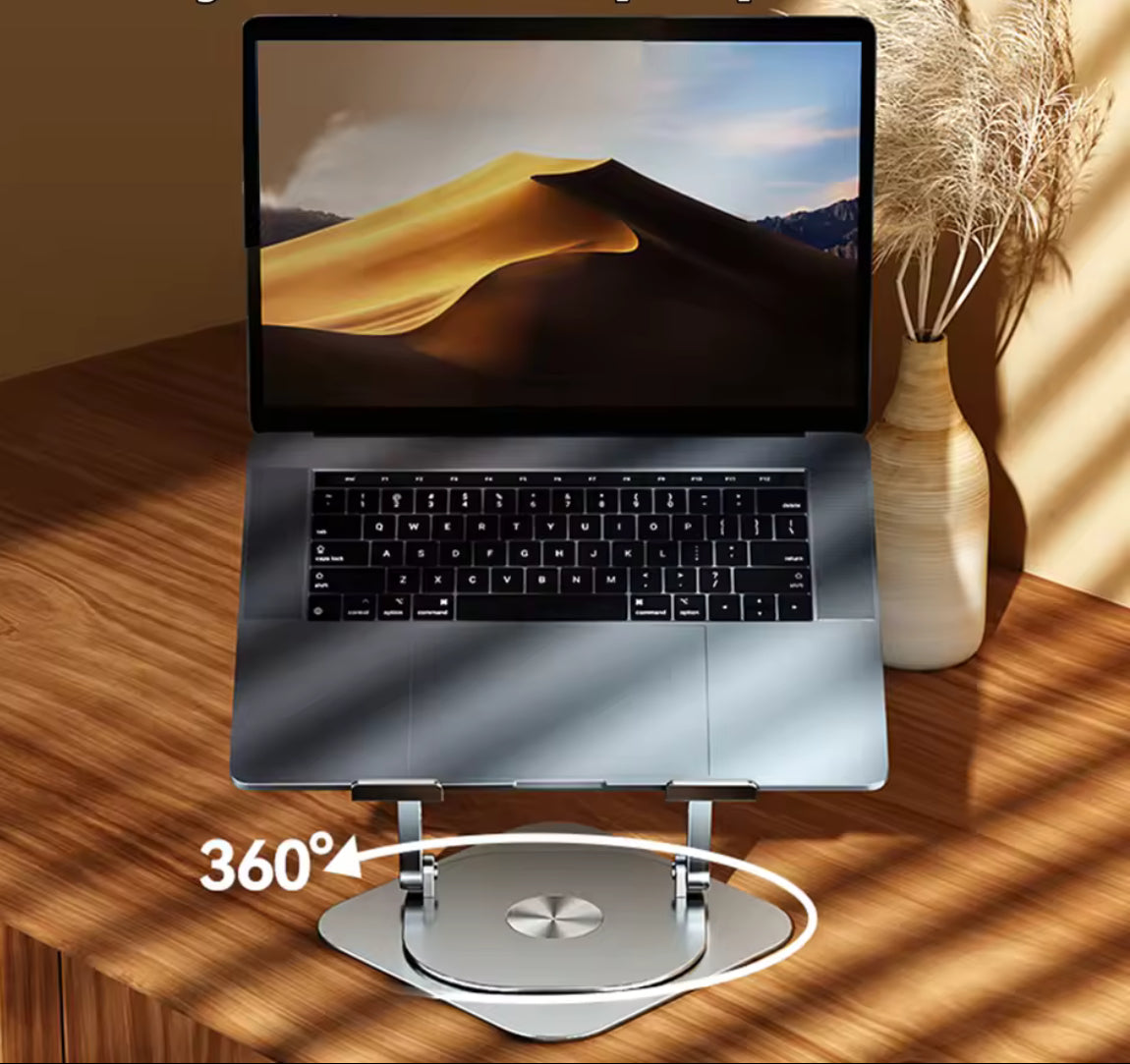 Support ordinateur/Tablette 17 pouces Rotatif avec ventilateur intégré – Aluminium Premium