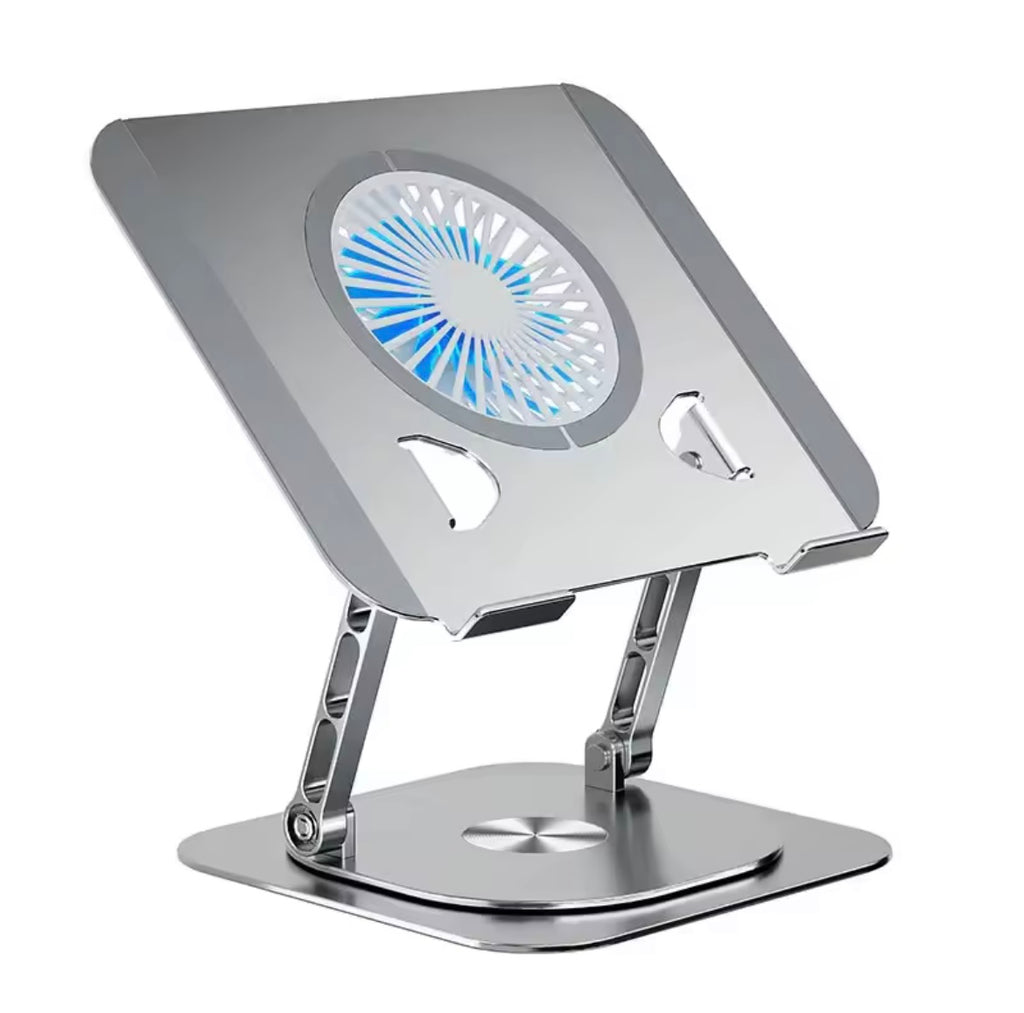 Support ordinateur/Tablette 17 pouces Rotatif avec ventilateur intégré – Aluminium Premium