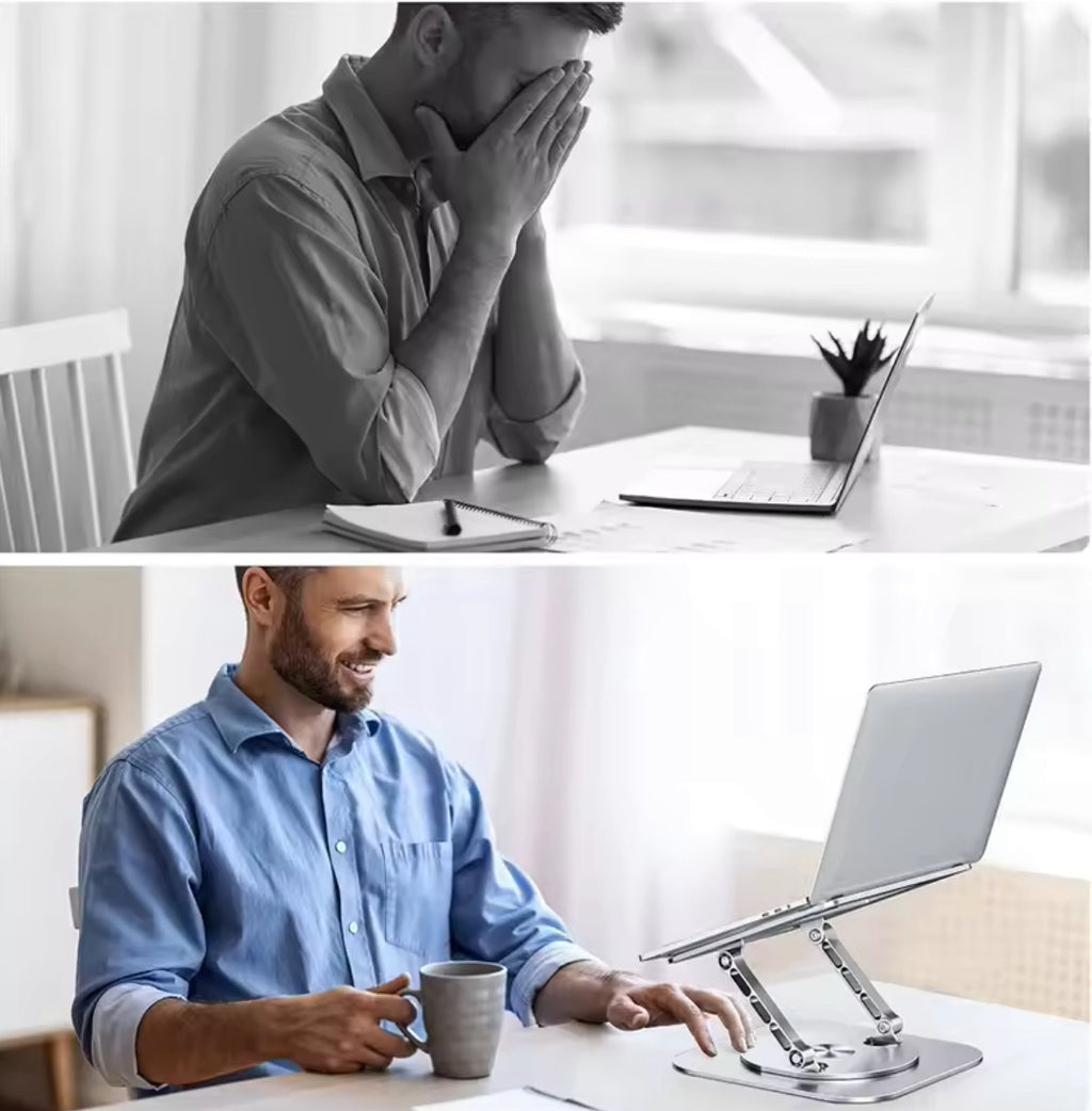 Support ordinateur/Tablette 17 pouces Rotatif avec ventilateur intégré – Aluminium Premium